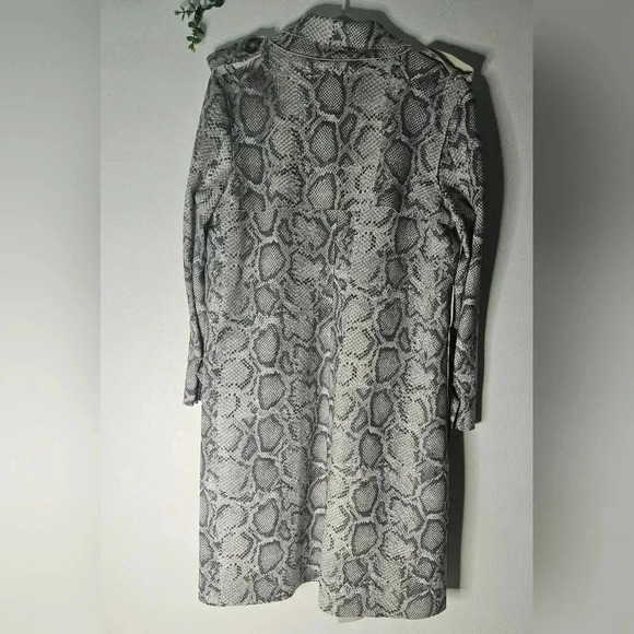 Few Moda Animal Print Trench Coat long line Jacket Sz M - Picture 4 of 8